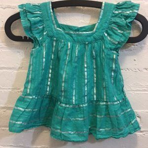 Beautiful Teal and Silver Children's Blouse